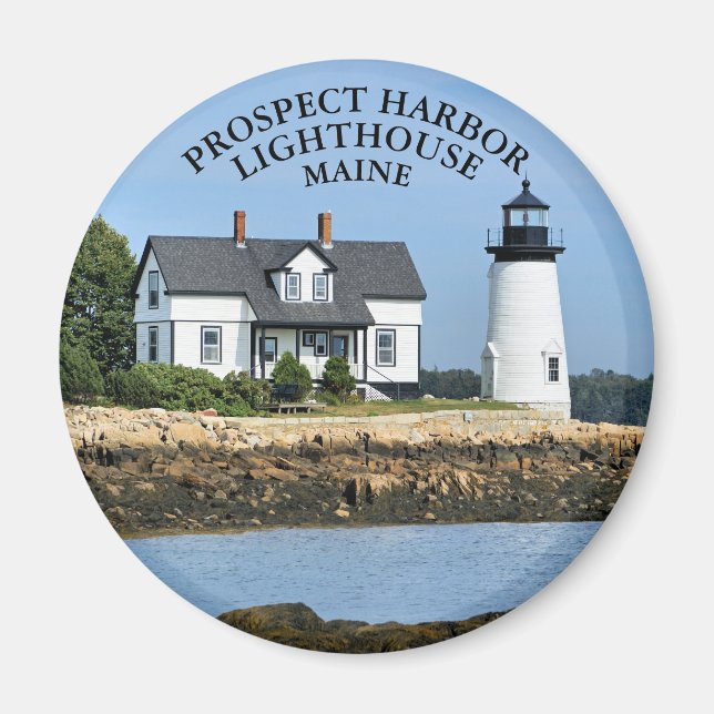 Prospect Harbour Lighthouse, Maine Round Magnet (Front)