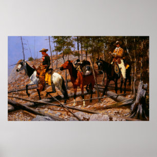 Prospecting for Cattle Range Frederic Remington Poster