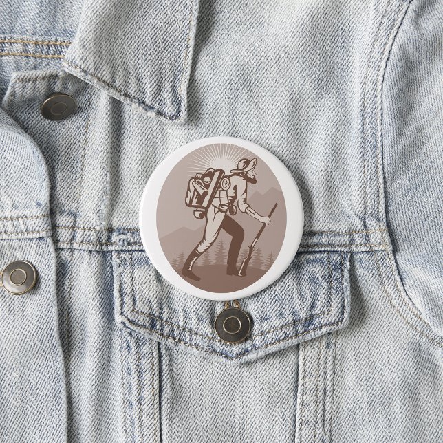 Prospector Miner Hiking 7.5 Cm Round Badge (Creator Uploaded)