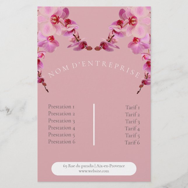 Prospectus 14 Cm X 21,6 Cm Flyer du tarif (Front)