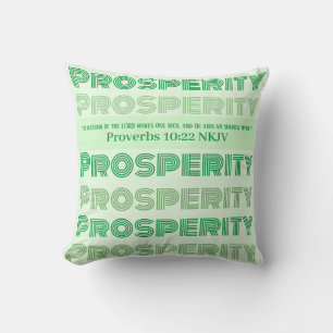 Prosperity Bible Verse Proverbs Light Green Cushion