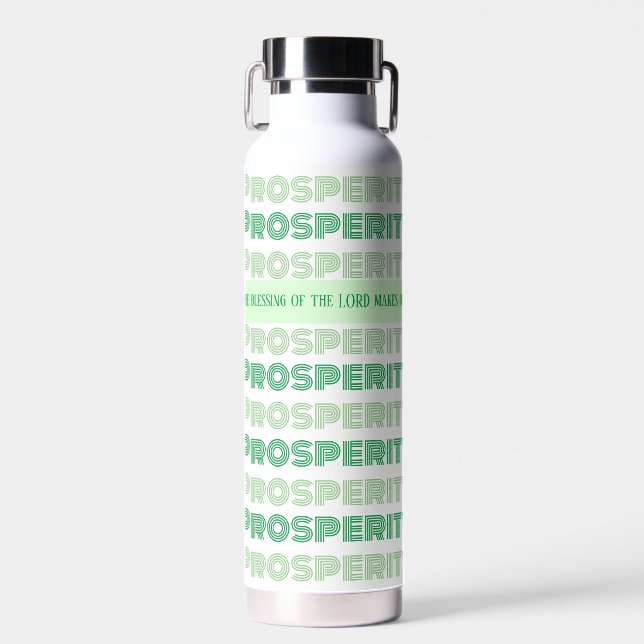 Prosperity Bible Verse Proverbs Water Bottle (Front)