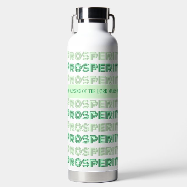 Prosperity Bible Verse Proverbs Water Bottle (Front)