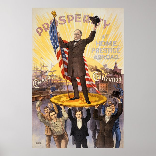 PROSPERITY by WILLIAM MCKINLEY Capitalism Vintage Poster (Front)