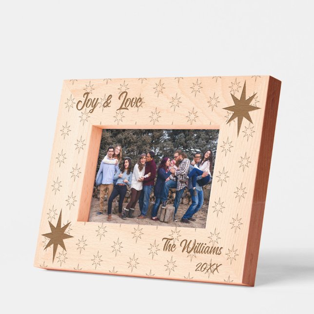 Prosperity Christmas Star-Text 6x4 Landscape Etched Frames (Available in various sizes, portrait and landscape.)