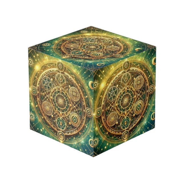 Prosperity Wealth Flow Sigil Cube (Front Angled)