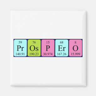Prospero periodic table name magnet