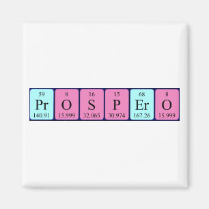 Prospero periodic table name magnet
