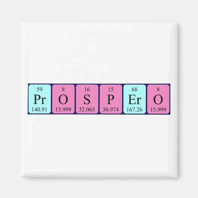 Prospero periodic table name magnet (Front)