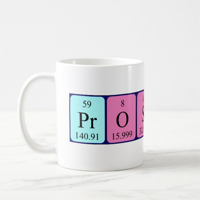 Prospero periodic table name mug (Left)