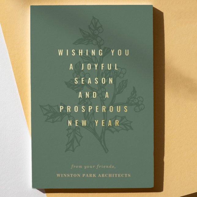 Prosperous Branch Corporate Business Foil Holiday Card (Creator Uploaded)