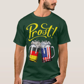 Prost Beer American German Flag Funny Oktoberfest T-Shirt