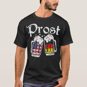 Prost Beer American German Flag Funny Oktoberfest T-Shirt