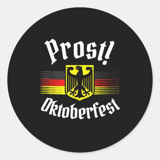 Prost Beer German American Flag Men Mug  Classic Round Sticker (Front)