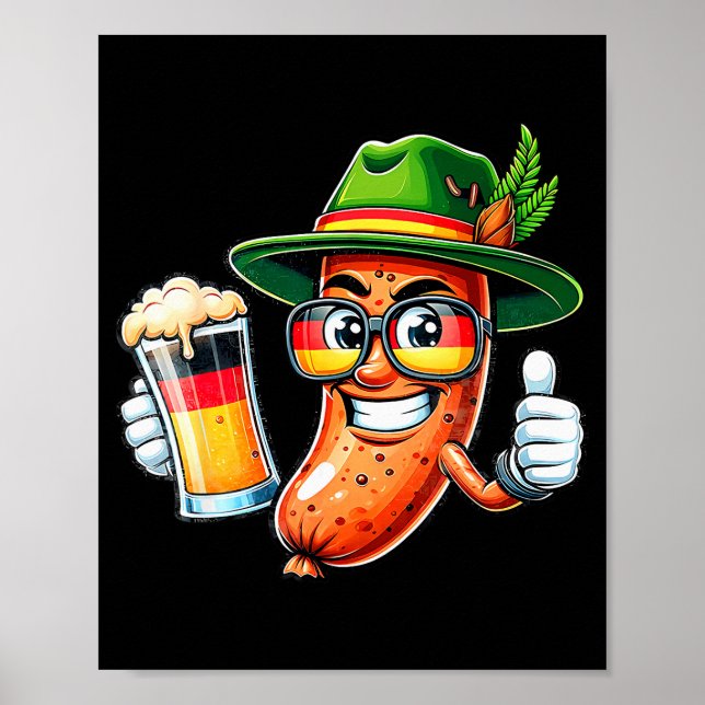 Prost Beer German American Flag Men Mug  Poster (Front)