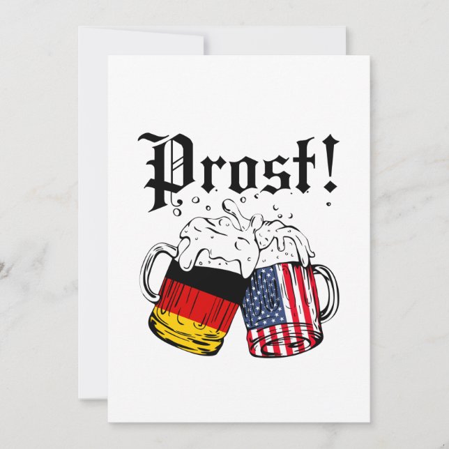 Prost Beer German American Flag Oktoberfest Save The Date (Front)
