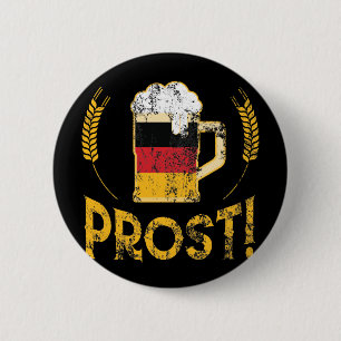 Prost German Flag Beer Lover Oktoberfest 6 Cm Round Badge