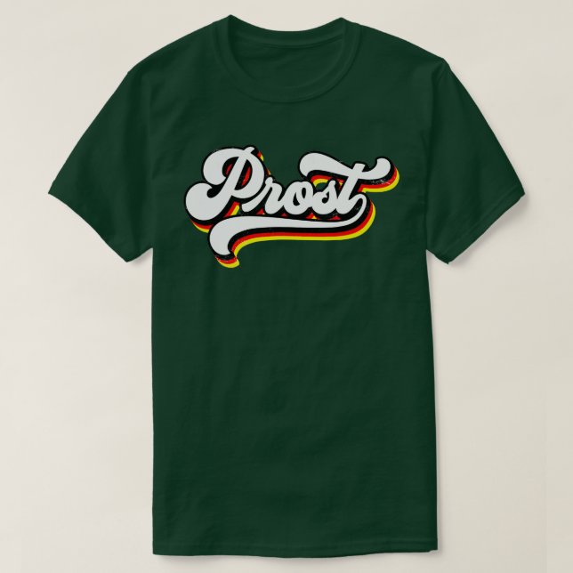 Prost Oktoberfest Retro Bavarian Munich German Bee T-Shirt (Design Front)