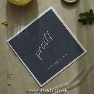 Prost! Space Grey Minimal Any Occasion Cocktail Napkin