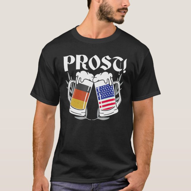 Prost USA Germany Flag German American Von Steuben T-Shirt (Front)