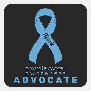 Prostate Cancer Advocate Black Square Sticker