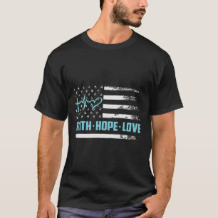 Prostate Cancer Awareness American Flag Faith Hope T-Shirt