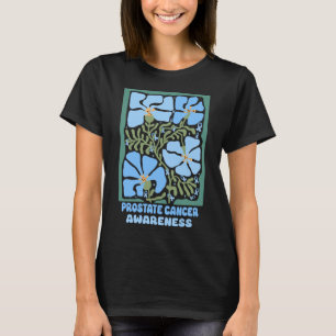 Prostate Cancer Awareness Boho Light Blue Flower T-Shirt