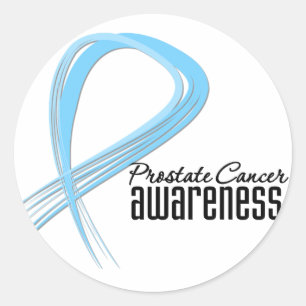 Prostate Cancer Awareness Grunge Classic Round Sticker