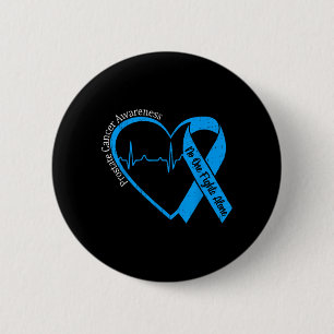 Prostate Cancer Awareness Heart Ribbon Blue 6 Cm Round Badge