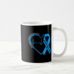 Prostate Cancer Awareness Heart Ribbon Blue Coffee Mug