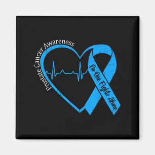 Prostate Cancer Awareness Heart Ribbon Blue Magnet