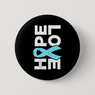 Prostate Cancer Awareness - Hope Love Support Ribb 6 Cm Round Badge