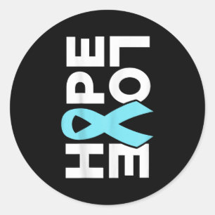 Prostate Cancer Awareness - Hope Love Support Ribb Classic Round Sticker