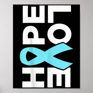 Prostate Cancer Awareness - Hope Love Support Ribb Poster