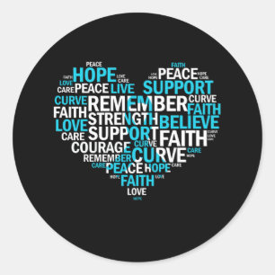 Prostate Cancer Awareness Light Blue Ribbon Classic Round Sticker