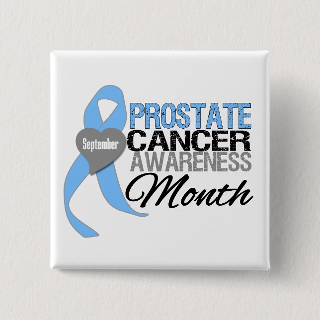 Prostate Cancer Awareness Month Draped Ribbon 2 15 Cm Square Badge (Front)