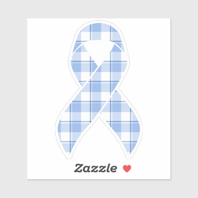 Prostate Cancer Awareness Plaid Light Blue Ribbon (Sheet)