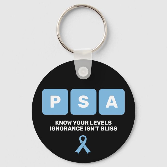 Prostate Cancer Awareness PSA  Key Ring (Front)