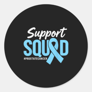 Prostate Cancer Awareness Support Squad Light Blue Classic Round Sticker