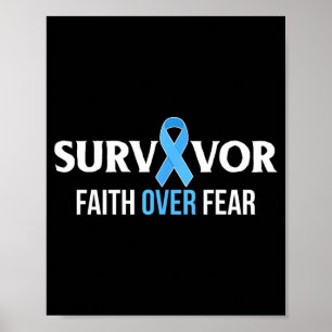 Prostate Cancer Awareness Survivor Gift Light Blue Poster