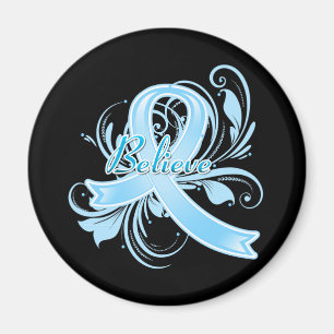 Prostate Cancer Believe Flourish Ribbon Magnet