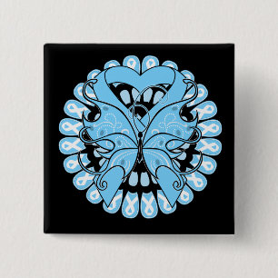 Prostate Cancer Butterfly Circle of Ribbons 15 Cm Square Badge