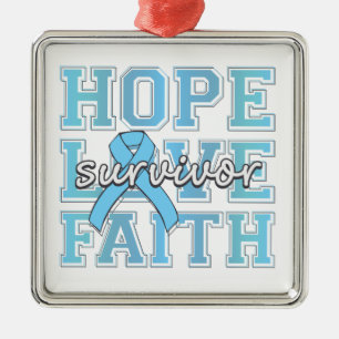 Prostate Cancer Hope Love Faith Survivor Metal Tree Decoration