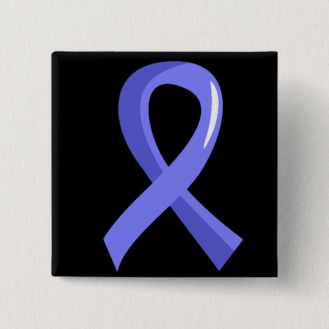 Prostate Cancer Light Blue Ribbon 3 15 Cm Square Badge (Front)