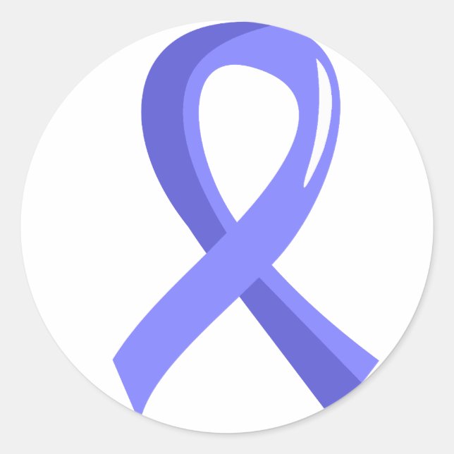 Prostate Cancer Light Blue Ribbon 3 Classic Round Sticker (Front)