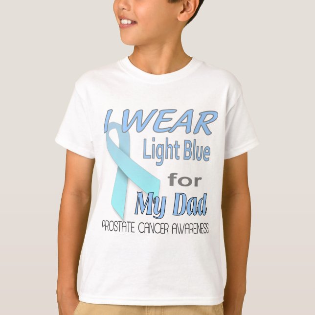 Prostate Cancer Light Blue Ribbon Awareness Logo T-Shirt (Front)