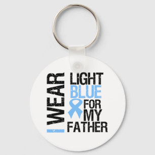 Prostate Cancer Light Blue Ribbon Father Key Ring