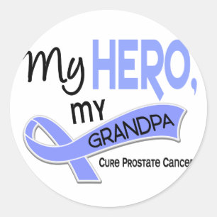 Prostate Cancer MY HERO, MY GRANDPA 42 Classic Round Sticker