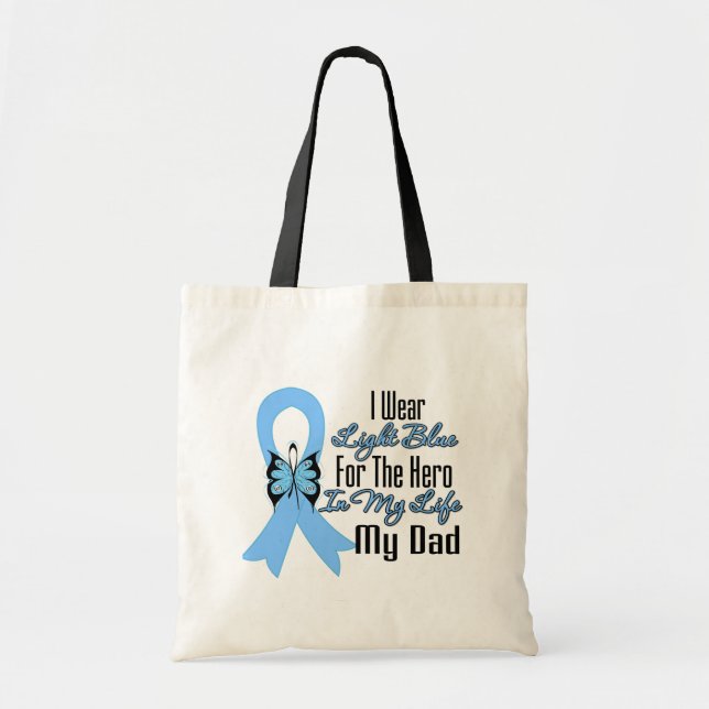 Prostate Cancer Ribbon Hero My Dad Tote Bag (Front)