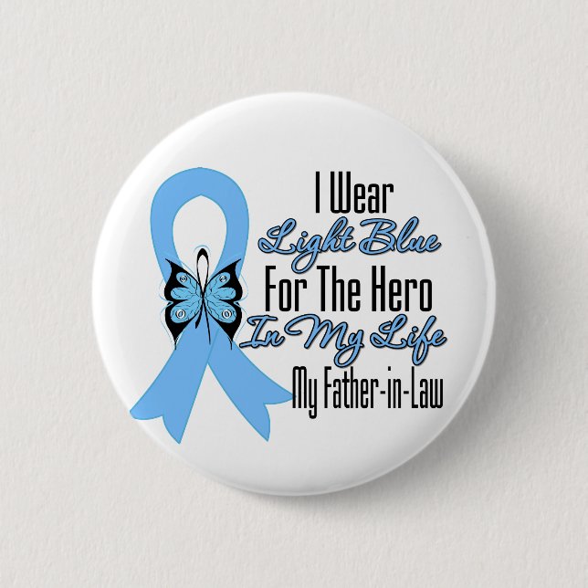 Prostate Cancer Ribbon Hero My Father in Law 6 Cm Round Badge (Front)